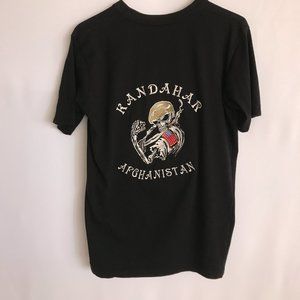 Kandahar Afghanistan Green Beret Military Black Embroidered Front Back Tshirt M